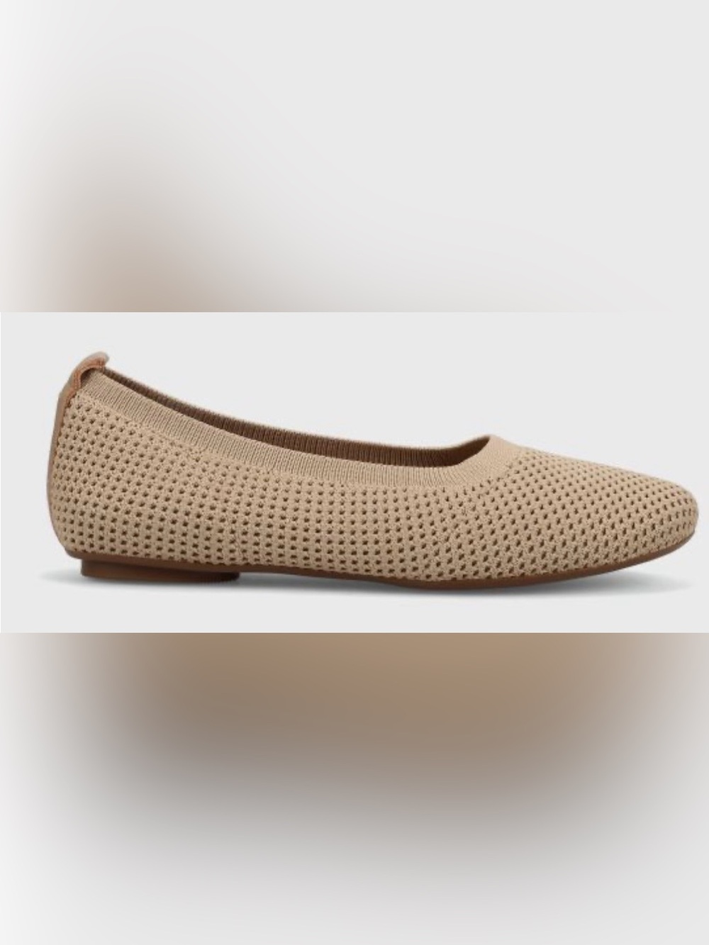 Vaneli Suvi Navy Beige Stretch Knit Ballet Flats 2142 Size 7.5 N Pristine - Picture 2 of 14